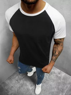 T-SHIRT MĘSKI CZARNO-BIAŁY OZONEE JS/8T82/9 - Ozonee - Koszulki męskie - miniaturka - grafika 1