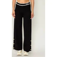 Spodnie damskie - Liu Jo Sport Spodnie dzianinowe Relaxed fit z dodatkiem jedwabiu - miniaturka - grafika 1