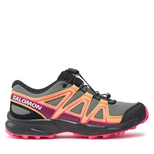 Trekkingi Salomon Speedcross L47561400 Szary - Buty trekkingowe dziecięce - miniaturka - grafika 1