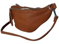 Nerki - Duża Nerka Damska Na Ramię, Saszetka - Brązowa Torebka Z Dwoma Paskami - miniaturka - grafika 1