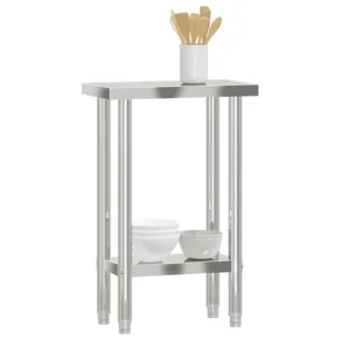 Kuchenny stół roboczy, 55x30x85 cm, stal nierdzewna Lumarko! - Wózki na żywność - miniaturka - grafika 5