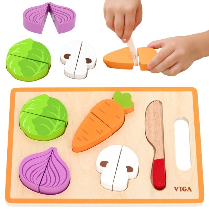 ZABAWA EDUKACYJNA UKŁADANKA WARZYWA DO KROJENIA
