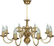 Lampy sufitowe - Lampa wisząca Solar Żyrandol z mosiądzu FLAMAND 8 płomienny - miniaturka - grafika 1