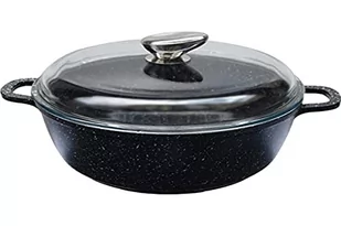 Pradel Excellence pradel Excellence 52399 m garnek do gotowania w optyce do kamienia z pokrywką szklaną/stopu aluminium, czarna 24 x 19 cm 52399M - Rondle - miniaturka - grafika 1
