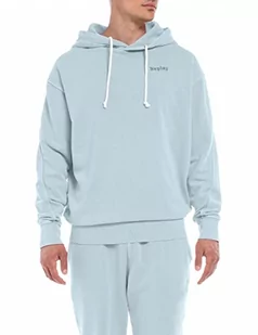 Replay Męska bluza z kapturem, Jasnoniebieski 109, L - Bluzy męskie - miniaturka - grafika 1