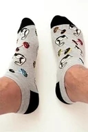 Skarpetki męskie - Stopki męskie bawełniane z motywem sztang Siłownia Milena - miniaturka - grafika 1