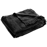 Koce - Koc bawełniany na łóżko 150 x 200 cm, czarny - miniaturka - grafika 1