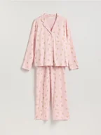 Moda i Uroda OUTLET - Reserved - Piżama ze świątecznym nadrukiem - pastelowy róż - miniaturka - grafika 1