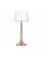 Lampy stojące - 4concepts Abażurowa LAMPA stołowa LOZANNA TRANSPARENT COPPER L214382230 nocna LAMPKA stojąca do sypialni biała L214382230 - miniaturka - grafika 1