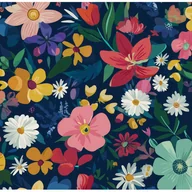 Fototapety - Fototapeta Dla Dzieci Dziewczynki Kwiaty Kolorowe 300x210 cm Tapeta Do Pokoju Dziecęcego Na Flizelinie - miniaturka - grafika 1