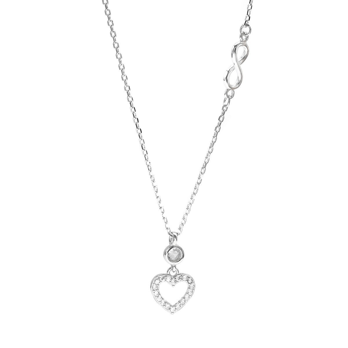 Srebrny naszyjnik celebrytka 925 Shiny Heart II