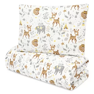 Kołdra dziecięca komplet z poduszką 120x90 - Pościel dziecięca z poduszką z bawełnianą poszewką jeleń - Kołdry i poduszki dla dzieci - miniaturka - grafika 1