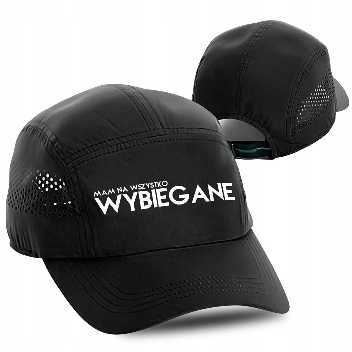 Czapka do Biegania Przewiew NA WYBIEGU Czarna Wz