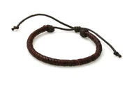 Bransoletki - Bransoletka Pleciona Brązowa Skórzana - miniaturka - grafika 1