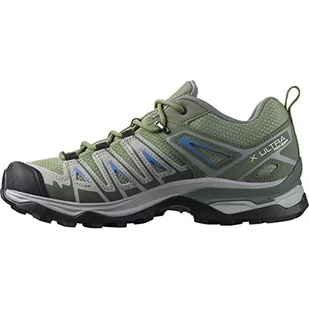 Salomon Damskie buty trekkingowe Salomon X Ultra Pioneer Aero dla kobiet, Olej Zielony/Rycynowy Szary/Niebieski Amparo, 8 - Buty trekkingowe damskie - miniaturka - grafika 1