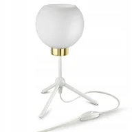 Lampy stojące - Lampka Nocna Stołowa Dekoracyjna Biała Szklana Kula White Glass LA1 LED E27 - miniaturka - grafika 1