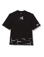 Bluzy męskie - Armani Exchange Męska bluza z bawełny organicznej, krótkie rękawy, czarna, ekstra mała, czarny, XS - miniaturka - grafika 1