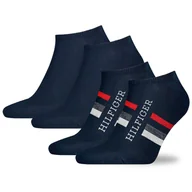Skarpetki męskie - TOMMY HILFIGER Skarpety Męskie Stopki 2 pary Bawełna Logo NAVY Roz. 43/46 - miniaturka - grafika 1