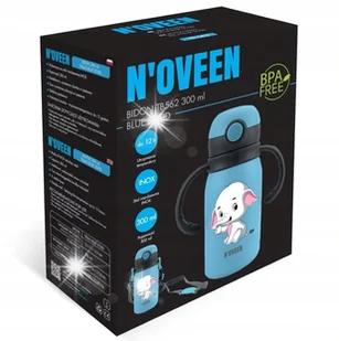Bidon Noveen TB562 300ml niebieski stal nierdzewna - Kubki dla dzieci - miniaturka - grafika 1
