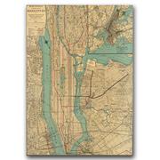 Plakaty - Plakat w stylu vintage Stara mapa Nowego Jorku A3 - miniaturka - grafika 1