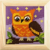 Zabawki kreatywne - Zestaw do haftu z ramką Moje pierwsze wyszywanie Sówka - zabawka - miniaturka - grafika 1