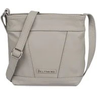 Torebki damskie - Torebka damska skórzana listonoszka mała premium szara klasyczna Beltimore - miniaturka - grafika 1