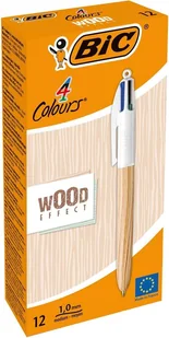 Długopis Drewniany 4-Kolorowy Wood Style BIC - Długopisy - miniaturka - grafika 1