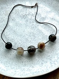 Naszyjnik z agatów pasiastych - Naszyjniki - miniaturka - grafika 1