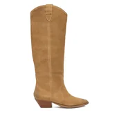 Kozaki damskie - Kowbojki Badura EO-V365-206 Beżowy - miniaturka - grafika 1