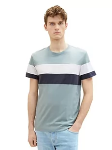 TOM TAILOR Colourblock T-Shirt męski, 28129 - Light Ice Blue, 3XL - Koszulki męskie - miniaturka - grafika 1