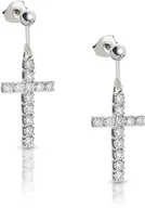 Kolczyki - Kolczyki krzyże z cyrkoniami srebrne - miniaturka - grafika 1