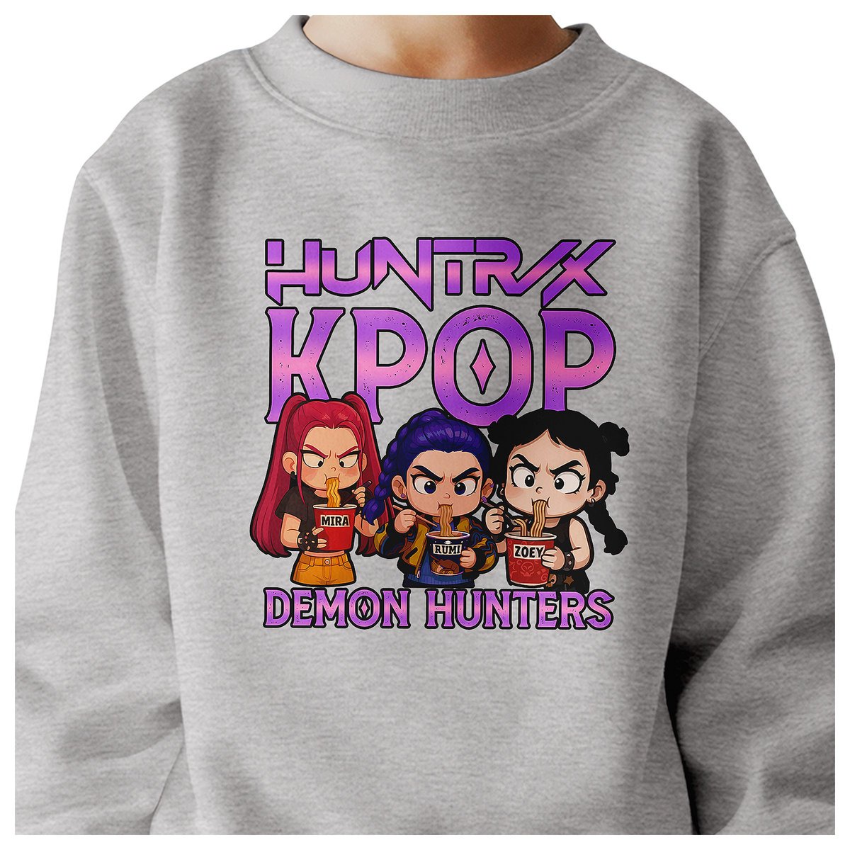 BLUZA DZIECIĘCA K-POPOWE ŁOWCZYNIE DEMONÓW HUNTRIX 110-116 BAWEŁNIANA