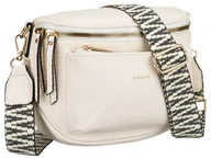 Torebki damskie - Torebka damska na ramię RVICKY mała listonoszka skóra ekologiczna na suwak biała - miniaturka - grafika 1