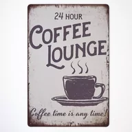 Plakaty - Plakat Tabliczka dekoracyjna metalowa COFFEE LOUNGEE - miniaturka - grafika 1