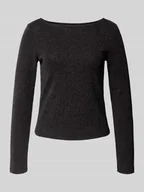 Bluzki damskie - Bluzka o kroju regular fit z długim rękawem i fakturowanym wzorem model ‘JINA’ - miniaturka - grafika 1