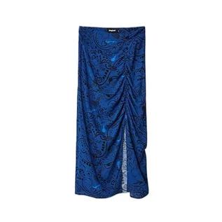 Spódnice - Desigual Damska spódnica, niebieski, L - grafika 1