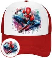 Czapki i chusty sportowe męskie - Czapka z Daszkiem SpiderMan Czerwona z Nadrukiem Lato Siatka Bejsbolówka - miniaturka - grafika 1