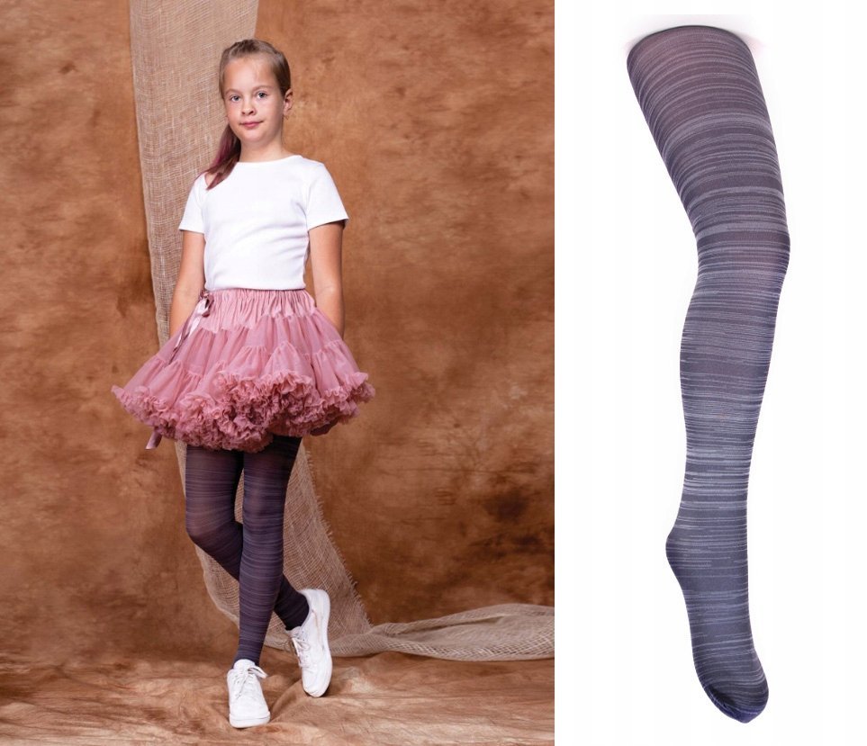 Yo! Rajstopy Szaro, czarne, w PASKI 60DEN, 128-134