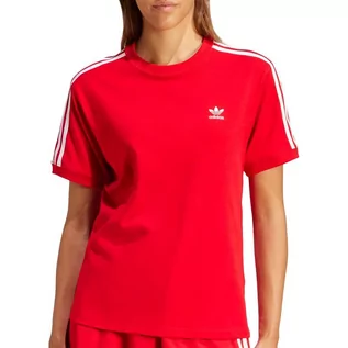 Koszulki sportowe damskie - Koszulka adidas Originals 3-Stripes IR8050 - czerwona - grafika 1