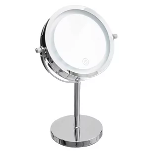 5five Simply Smart Podświetlane lusterko kosmetyczne LED okrągłe na metalowej podstawie 160974 - Lusterka do makijażu - miniaturka - grafika 1