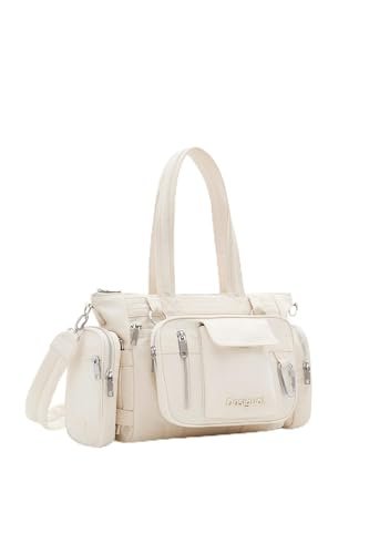 Desigual Women's Accessories Nylon Hand Bag, White, biały
