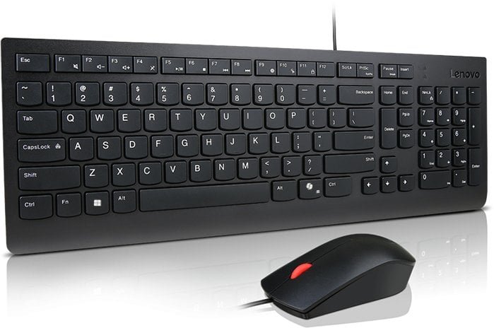 Lenovo Essential Wired Combo Keyboard and Mouse Keyboard and Mouse Set Wired Mouse included estoński Black 4X31R64445
