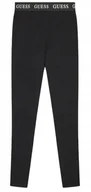 Legginsy - Guess Czarne Legginsy Dziecięce Z Logo W Pasie Proste Klasyczne 136-146 Gna - miniaturka - grafika 1