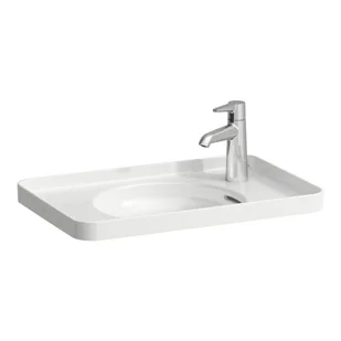 Laufen Val Umywalka wpuszczana w blat 55x36 cm z otworem na baterię po lewej stronie biała z powłoką LCC H8172814001051 - Umywalki - miniaturka - grafika 1