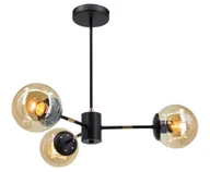 Lampy sufitowe - Czarna lampa sufitowa do sypialni i salonu 8044/3 BL TR z serii GAJA - miniaturka - grafika 1