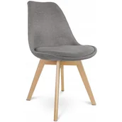 Krzesła - Szare krzesło kuchenne skandynawskie - Della - miniaturka - grafika 1