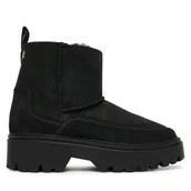 Śniegowce damskie - Śniegowce Tommy Hilfiger Real Shearling Pullon FW0FW08997 Czarny - miniaturka - grafika 1