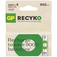 Baterie i akcesoria - Bateria Ładowanie GP ReCyko 950 AAA (HR03, 4 ks - miniaturka - grafika 1