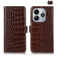 Etui i futerały do telefonów - Do etui na telefon ze skóry bydlęcej Redmi Note 14 5G Crocodile Top Layer Brown - miniaturka - grafika 1