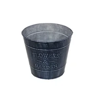 Donice - Osłonka flower garden okrągła metalowa 16,5 x 16 x 16 cm - miniaturka - grafika 1